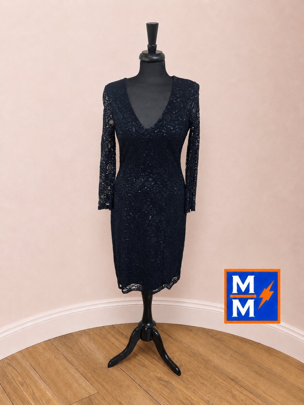 Banana Republic L'Wren Scott  Deep Navy Lace Sheath Dress Size 4 - 2010s Contemp